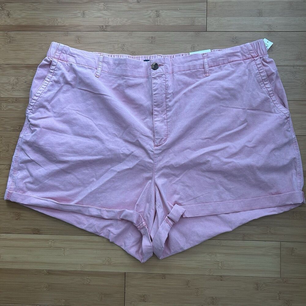Old Navy Womens Everyday Pink Chino Shorts 4X‎ Elastic Waist